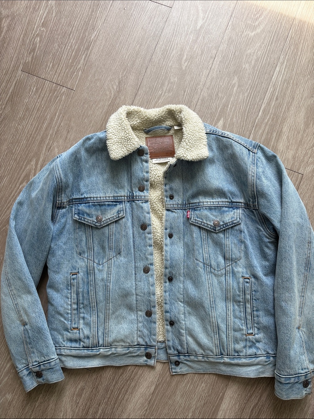 Levi's Light Wash Blue Sherpa-Lined Denim Jacket